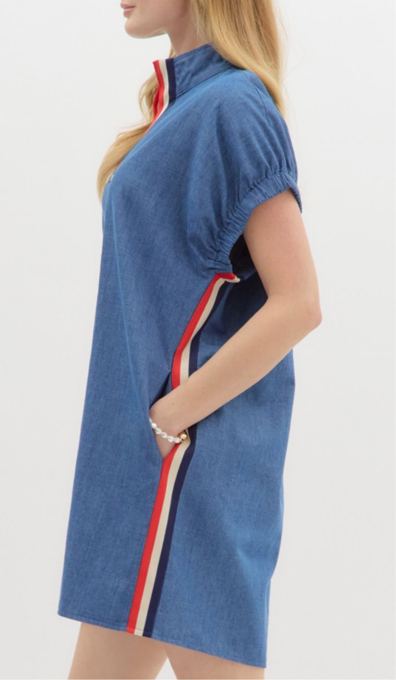Denim Striped Dress