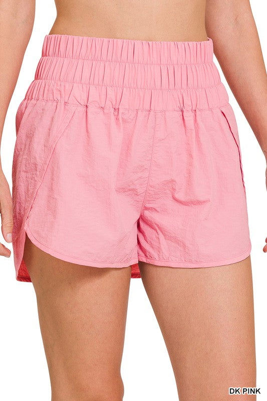 Windbreaker Smocked Waistband Running Shorts - Shipping only no local pick up