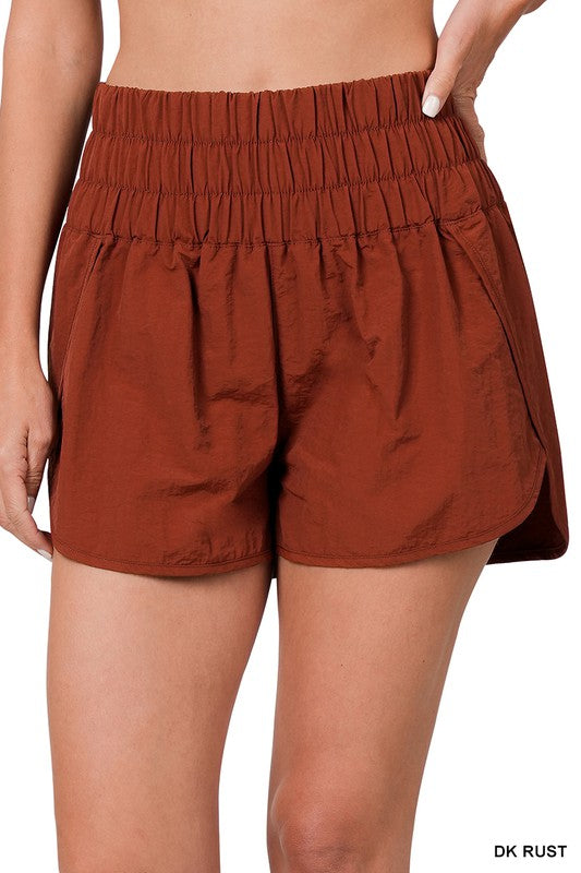 Windbreaker Smocked Waistband Running Shorts - Shipping only no local pick up