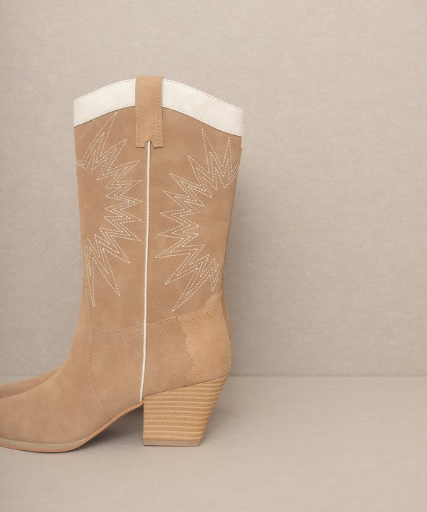 OASIS SOCIETY Halle - Paneled Cowboy Boots (Shipping only - No local pickup)