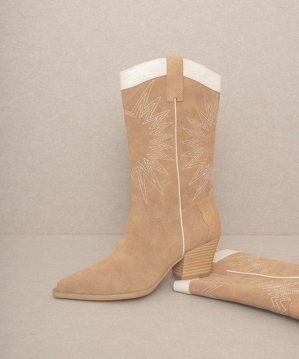 OASIS SOCIETY Halle - Paneled Cowboy Boots (Shipping only - No local pickup)