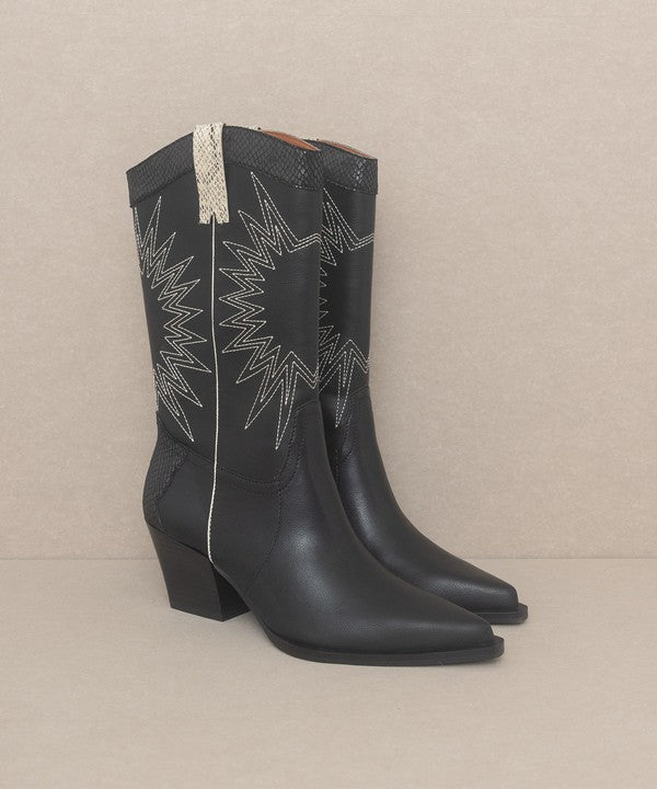 OASIS SOCIETY Halle - Paneled Cowboy Boots (Shipping only - No local pickup)