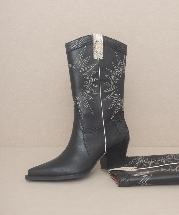 OASIS SOCIETY Halle - Paneled Cowboy Boots (Shipping only - No local pickup)