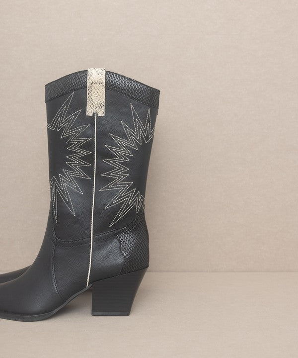 OASIS SOCIETY Halle - Paneled Cowboy Boots (Shipping only - No local pickup)
