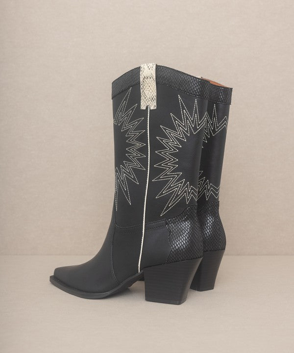 OASIS SOCIETY Halle - Paneled Cowboy Boots (Shipping only - No local pickup)