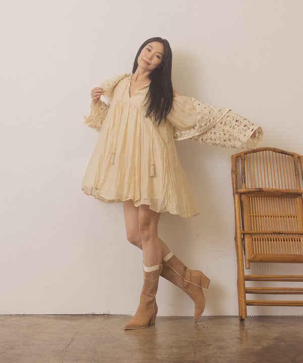OASIS SOCIETY Halle - Paneled Cowboy Boots (Shipping only - No local pickup)