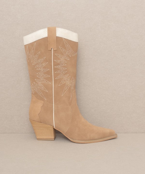 OASIS SOCIETY Halle - Paneled Cowboy Boots (Shipping only - No local pickup)