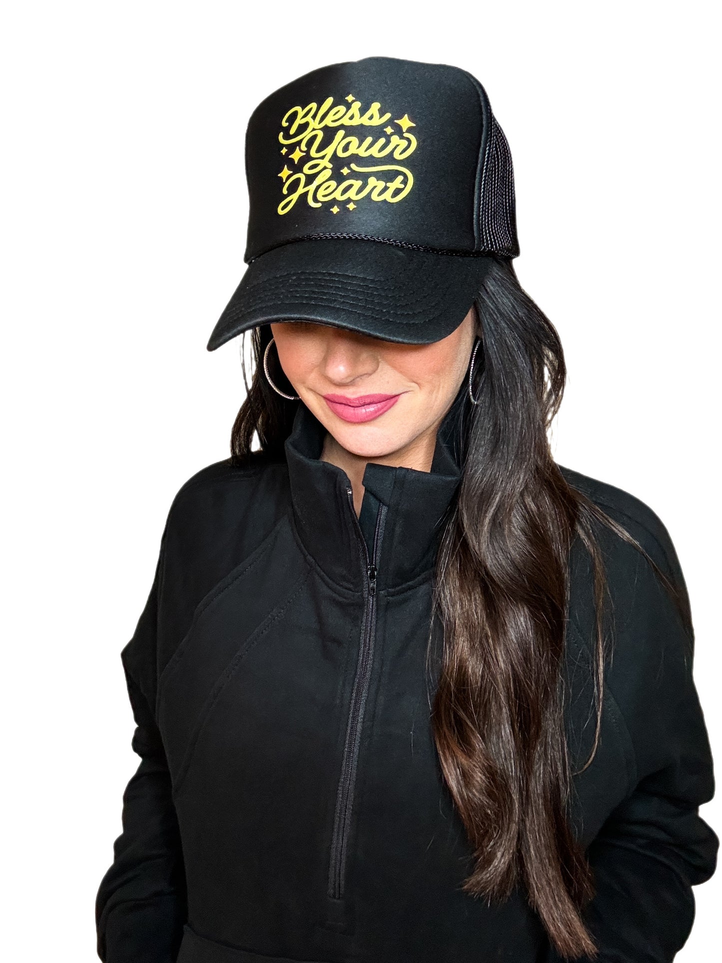 Bless Your Heart Trucker Hat - Black