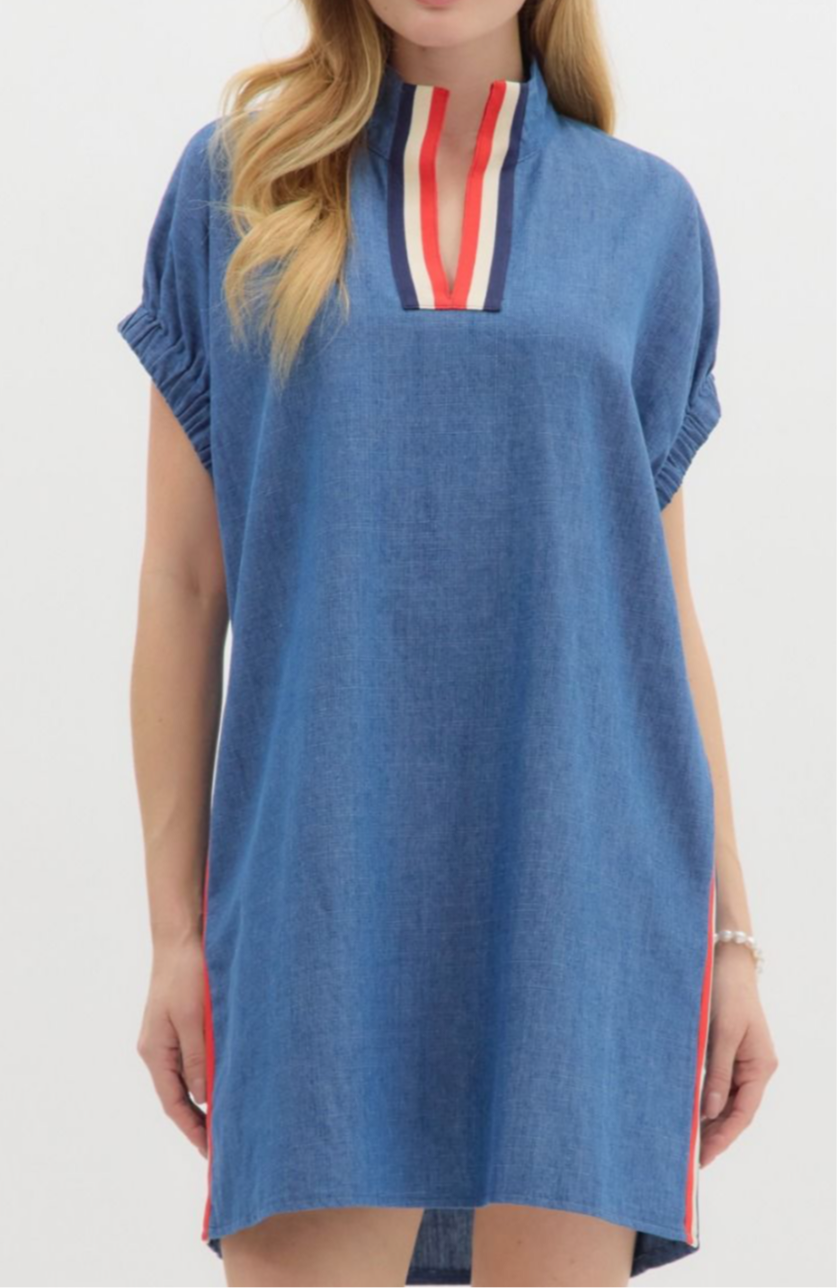 Denim Striped Dress