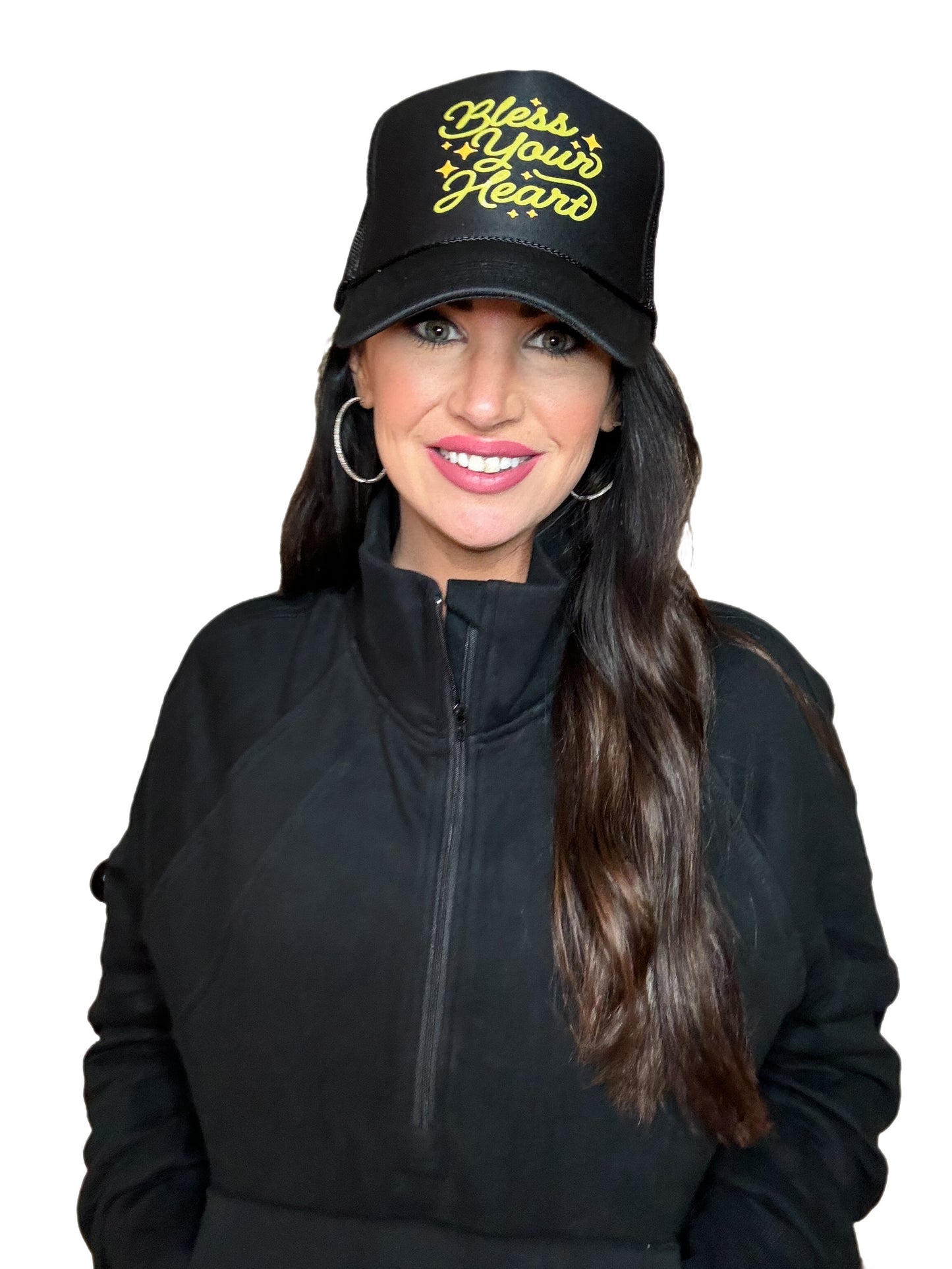 Bless Your Heart Trucker Hat - Black