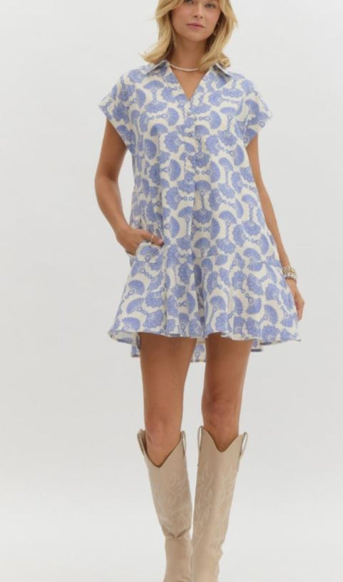Blue and Cream Dress