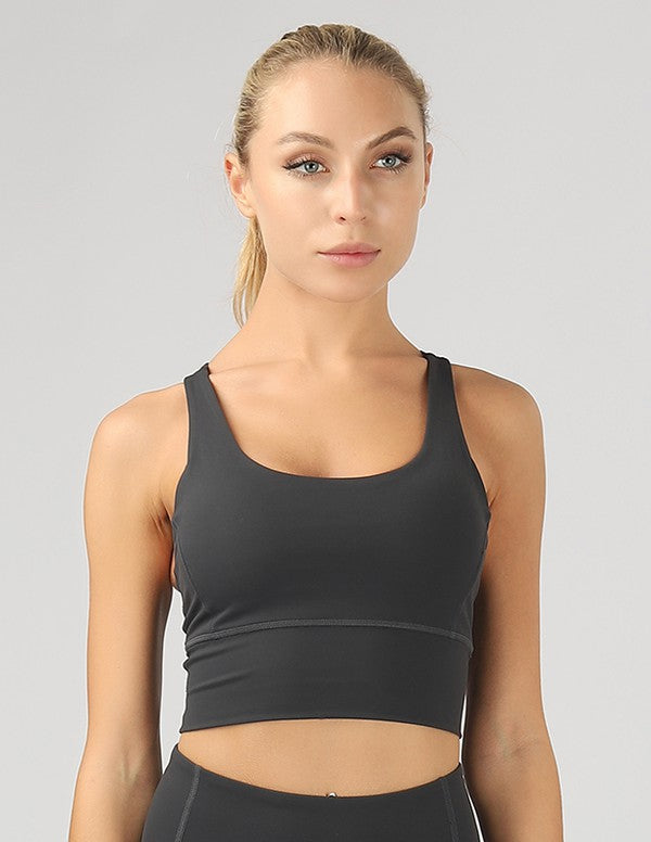 Strappy Back Active Crop Top - Shipping only no local pick up