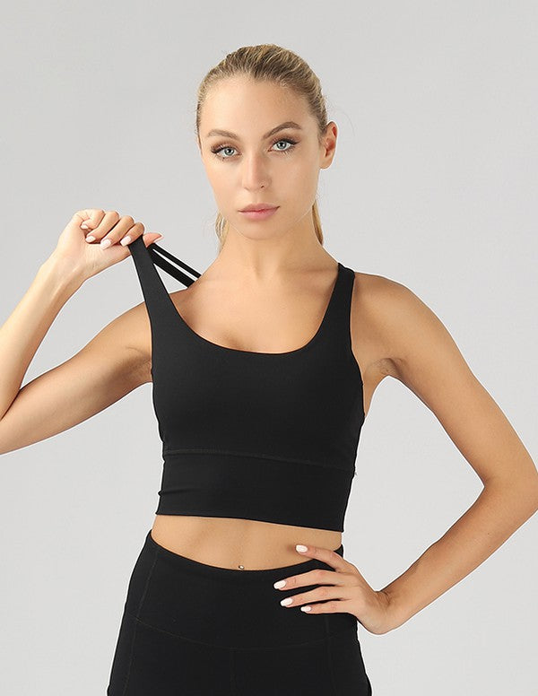 Strappy Back Active Crop Top - Shipping only no local pick up