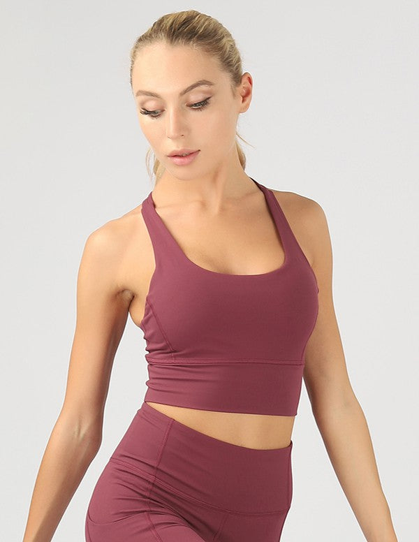 Strappy Back Active Crop Top - Shipping only no local pick up