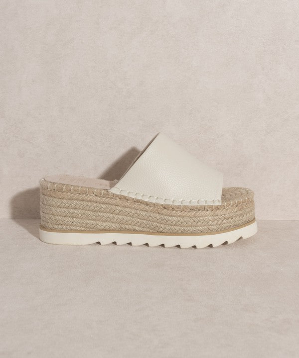 OASIS SOCIETY Ivy - Espadrille Platform Slide (Shipping only - No local pickup)