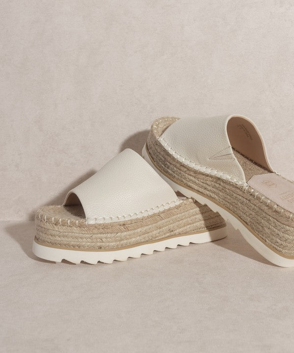 OASIS SOCIETY Ivy - Espadrille Platform Slide (Shipping only - No local pickup)