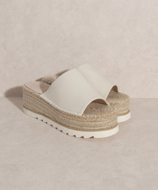 OASIS SOCIETY Ivy - Espadrille Platform Slide (Shipping only - No local pickup)