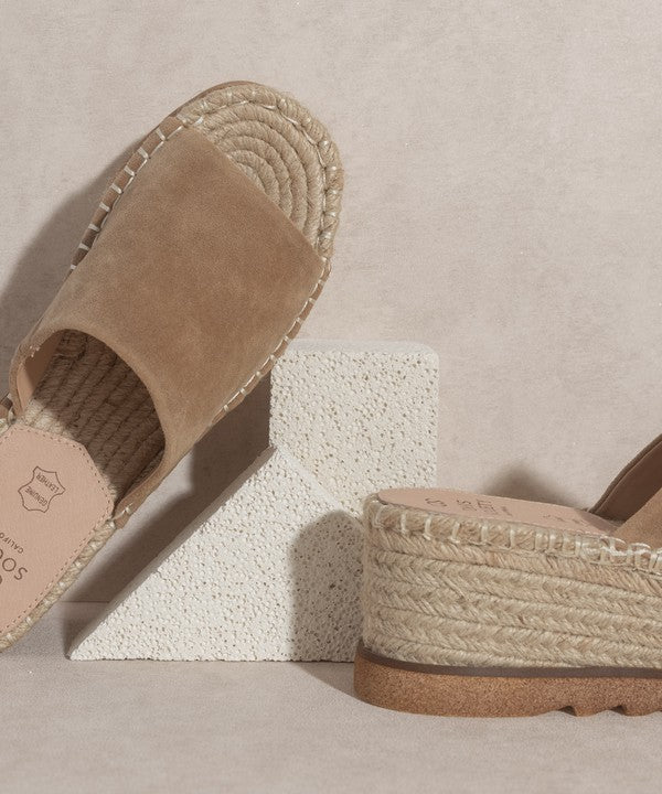 OASIS SOCIETY Ivy - Espadrille Platform Slide (Shipping only - No local pickup)