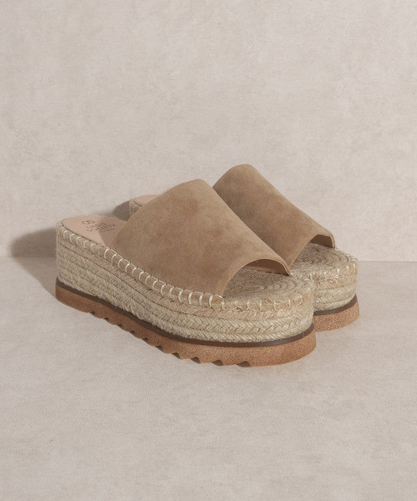 OASIS SOCIETY Ivy - Espadrille Platform Slide (Shipping only - No local pickup)