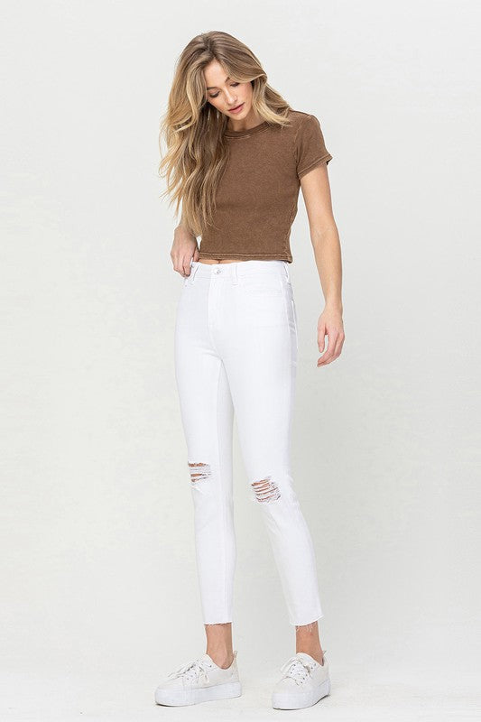 High Rise Crop Skinny Jeans - Shipping Only No Local Pick Up