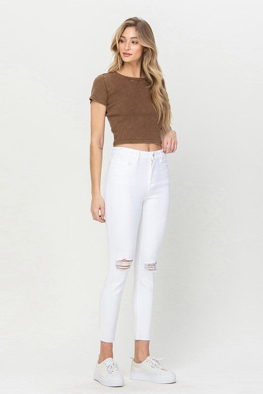 High Rise Crop Skinny Jeans - Shipping Only No Local Pick Up