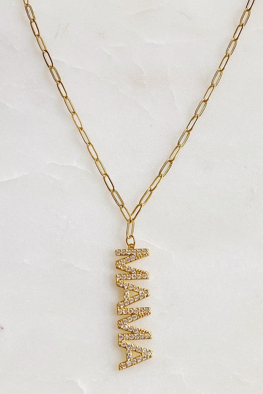 Mama Drop Pendant Necklace -Shipping Only No local pickup