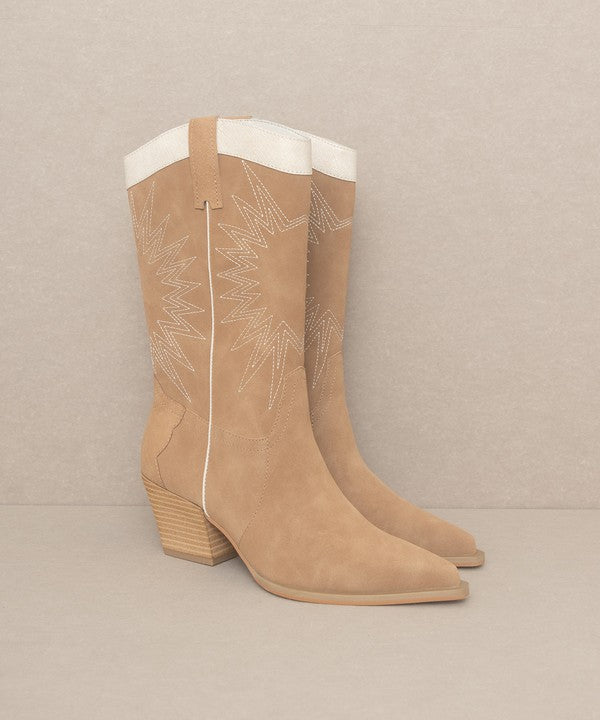 OASIS SOCIETY Halle - Paneled Cowboy Boots (Shipping only - No local pickup)