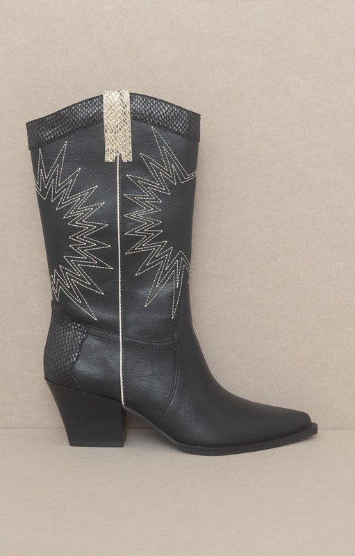 OASIS SOCIETY Halle - Paneled Cowboy Boots (Shipping only - No local pickup)