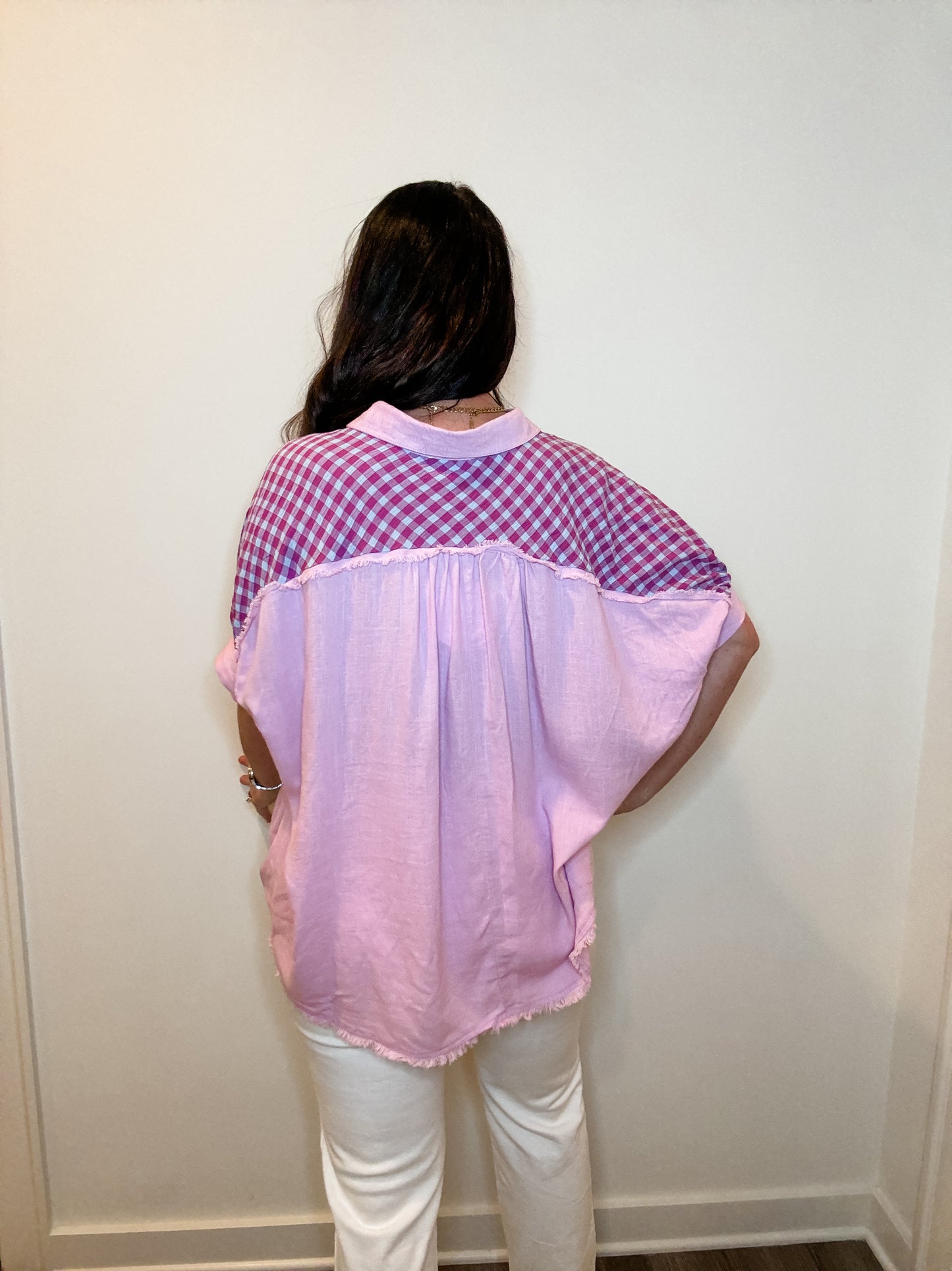 Purple Gingham Top