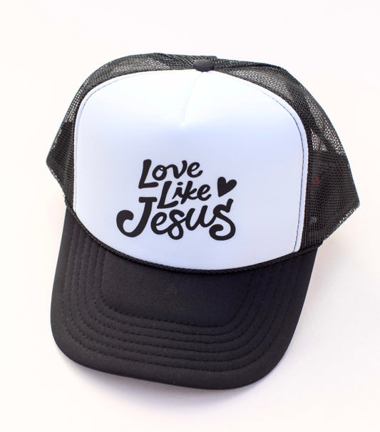 Love like Jesus Trucker Hat- Black