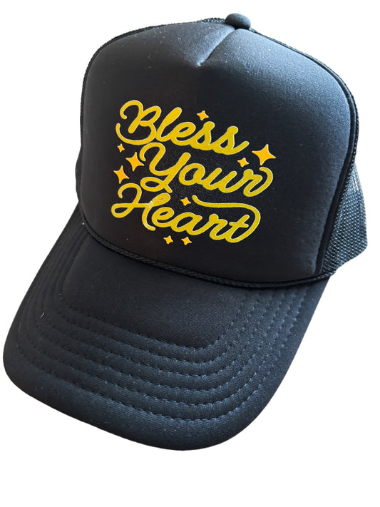 Bless Your Heart Trucker Hat - Black