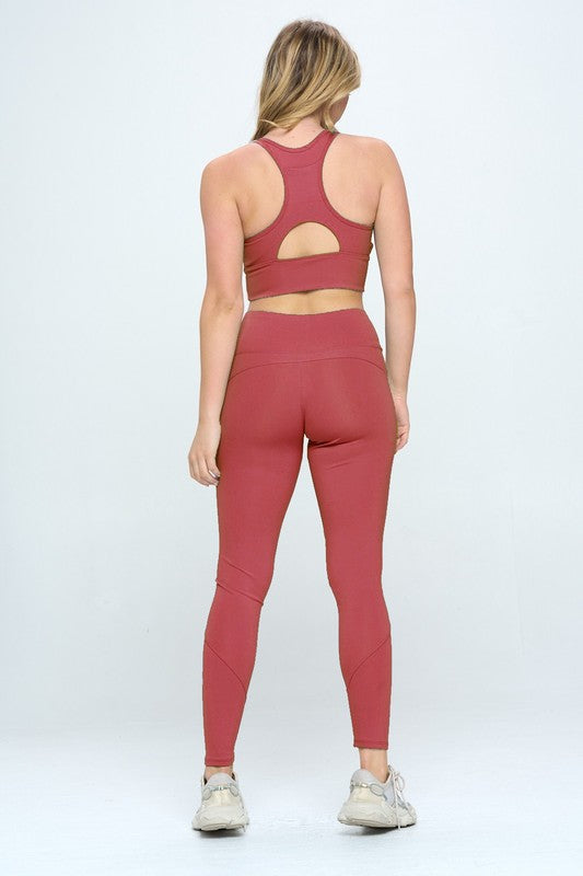 Two Piece Activewear Set with Cut-Out Detail  - Shipping only no local pick up