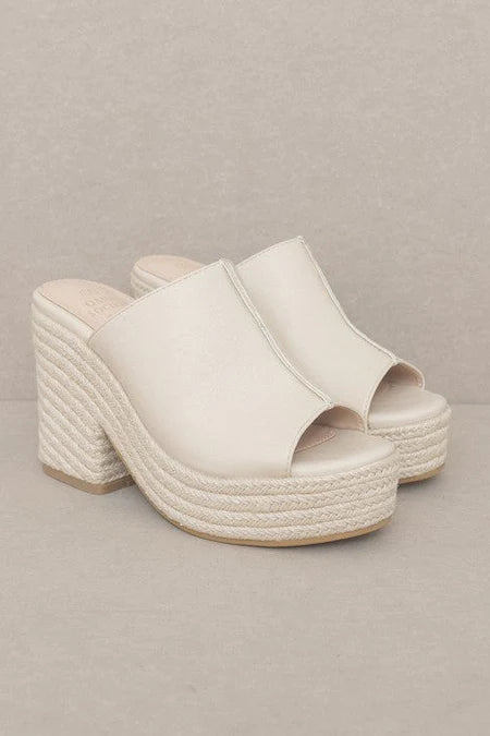 Melissa - Espadrille Platform Slide - Shipping only no local pick up